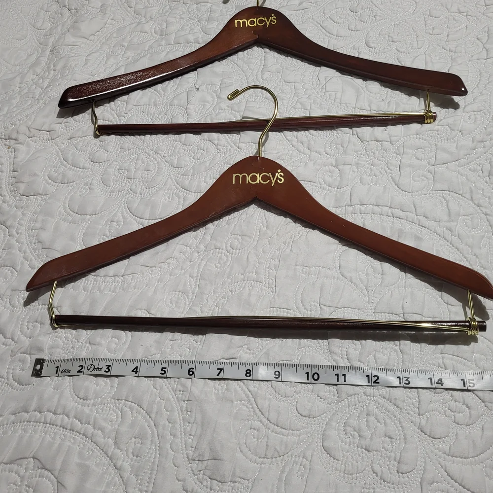 Macy's Wooden Hangers with Gold Hook